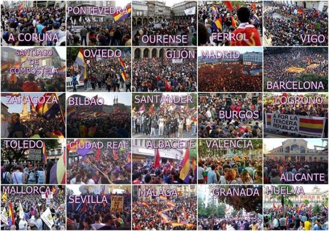 Manifestações por toda a Espanha, aqui está um apanhado fotográfico, só de alguns dos locais onde tiveram lugar os protestos
